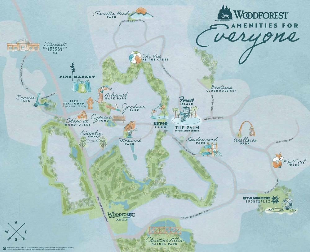 Download Woodforest's amenity map to see everything this master planned community offers.