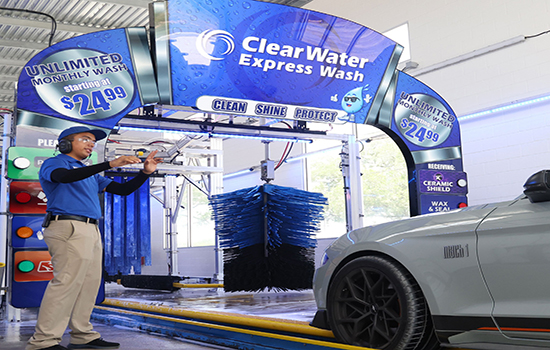 ClearWater Express Car Wash Woodforest is a drive-through car wash in Montgomery County.